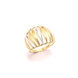 Anel Oval Bicolor em Ouro 18 Kilates - 20490